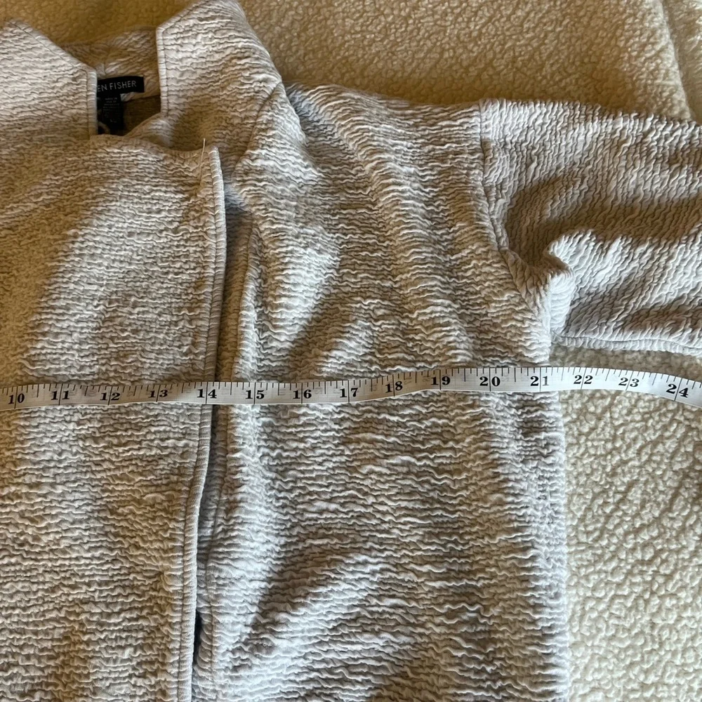 Eileen Fisher Textured Gray Coat - Picture 5 of 6